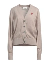 Ami Alexandre Mattiussi Woman Cardigan Beige Size M Merino Wool