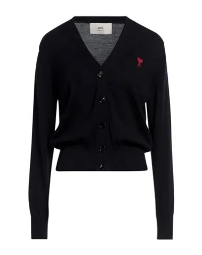 Ami Alexandre Mattiussi Woman Cardigan Midnight Blue Size Xs Merino Wool