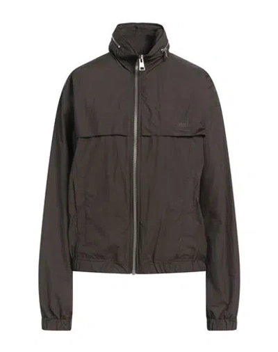 Ami Alexandre Mattiussi Woman Jacket Charcoal Size L Polyamide In Grey