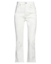 Ami Alexandre Mattiussi Woman Jeans Ivory Size 26 Cotton, Elastane In White