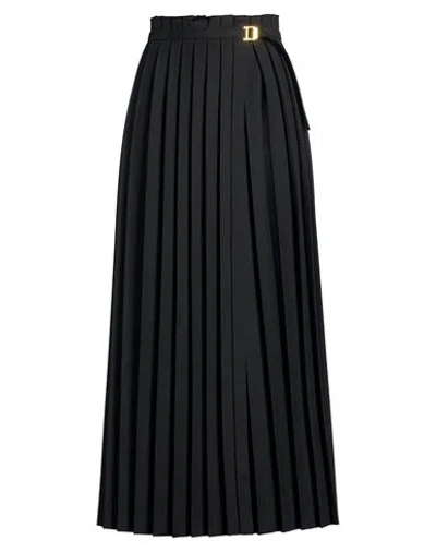 Ami Alexandre Mattiussi Woman Maxi Skirt Black Size 6 Polyester, Virgin Wool