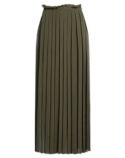 Ami Alexandre Mattiussi Woman Maxi Skirt Military Green Size 6 Polyester In Blue