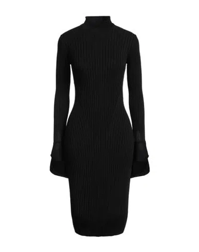 Ami Alexandre Mattiussi Woman Midi Dress Black Size L Viscose, Polyamide