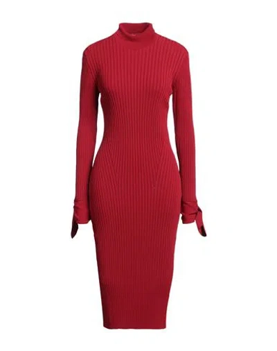 Ami Alexandre Mattiussi Woman Midi Dress Red Size L Viscose, Polyamide
