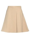 Ami Alexandre Mattiussi Woman Midi Skirt Sand Size 6 Virgin Wool, Polyamide In Yellow