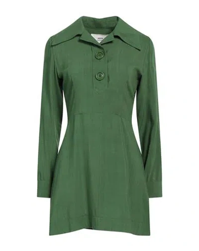 Ami Alexandre Mattiussi Woman Mini Dress Green Size 8 Viscose, Silk