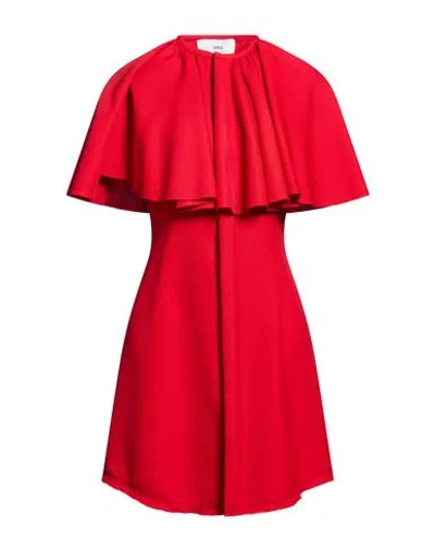 Ami Alexandre Mattiussi Woman Mini Dress Red Size 4 Virgin Wool
