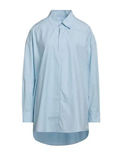 Ami Alexandre Mattiussi Woman Mini Dress Sky Blue Size 4 Cotton