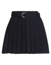 Ami Alexandre Mattiussi Woman Mini Skirt Midnight Blue Size 4 Virgin Wool