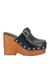 Ami Alexandre Mattiussi Ami Paris Side-buckle Slip-on Clog Mules In Black