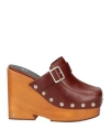 Ami Alexandre Mattiussi Woman Mules & Clogs Brown Size 10 Leather