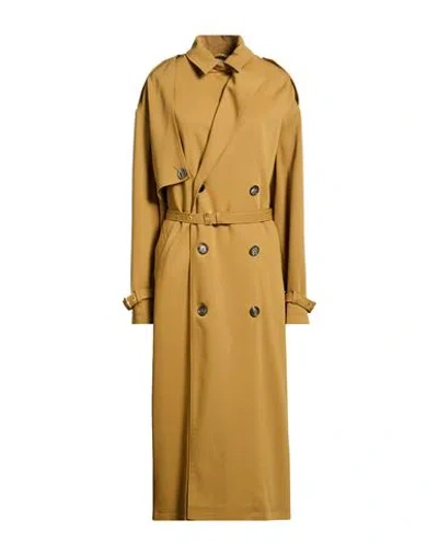 Ami Alexandre Mattiussi Woman Overcoat & Trench Coat Military Green Size S Virgin Wool In Brown