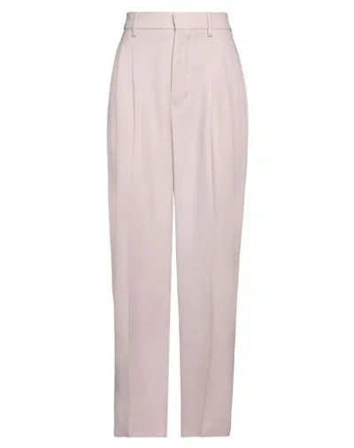 Ami Alexandre Mattiussi Pleated Virgin Wool Trousers In Powder Pink/679