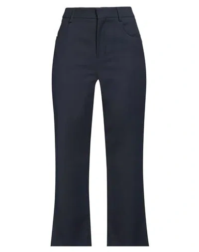 Ami Alexandre Mattiussi Woman Pants Midnight Blue Size 4 Polyester, Virgin Wool