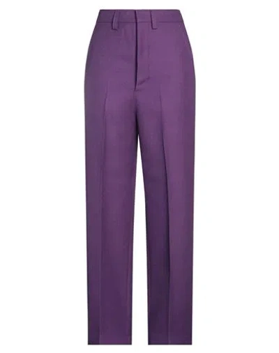 Ami Alexandre Mattiussi Woman Pants Purple Size 6 Virgin Wool