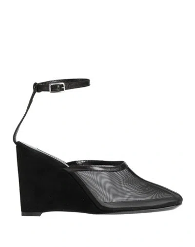 Ami Alexandre Mattiussi Woman Pumps Black Size 6 Leather, Textile Fibers