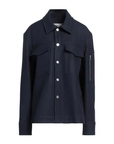 Ami Alexandre Mattiussi Woman Shirt Midnight Blue Size M Virgin Wool