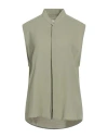 Ami Alexandre Mattiussi Woman Shirt Military Green Size L Virgin Wool, Viscose In Green