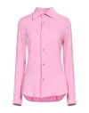 Ami Alexandre Mattiussi Woman Shirt Pink Size 4 Viscose, Elastane