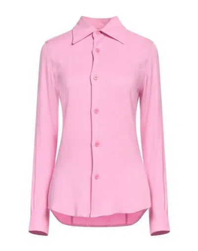 Ami Alexandre Mattiussi Woman Shirt Pink Size 4 Viscose, Elastane