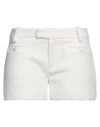 Ami Alexandre Mattiussi Woman Shorts & Bermuda Shorts Ivory Size 8 Virgin Wool, Polyester, Cotton, P In White