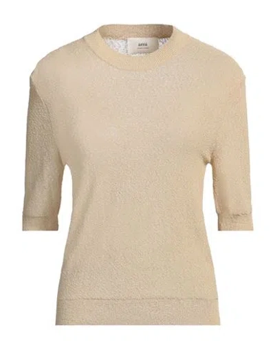 Ami Alexandre Mattiussi Woman Sweater Beige Size L Viscose, Recycled Polyamide