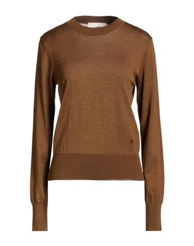 Ami Alexandre Mattiussi Woman Sweater Brown Size M Virgin Wool, Silk
