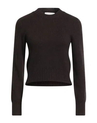 Ami Alexandre Mattiussi Woman Sweater Dark Brown Size Xs Cashmere, Wool In Black