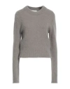 Ami Alexandre Mattiussi Woman Sweater Taupe Size L Baby Alpaca Wool, Wool, Polyamide, Elastane In Grey