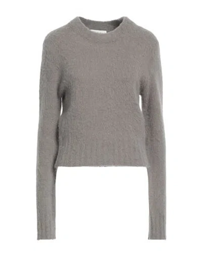 Ami Alexandre Mattiussi Woman Sweater Dove Grey Size M Baby Alpaca Wool, Wool, Polyamide, Elastane In Multi