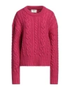 Ami Alexandre Mattiussi Woman Sweater Fuchsia Size M Virgin Wool In Pink