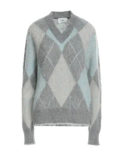 Ami Alexandre Mattiussi Woman Sweater Grey Size M Alpaca Wool, Mohair Wool, Polyamide