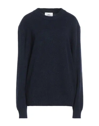 Ami Alexandre Mattiussi Woman Sweater Midnight Blue Size Xl Cashmere, Wool