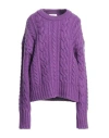 Ami Alexandre Mattiussi Woman Sweater Purple Size L Virgin Wool