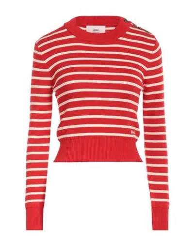 Ami Alexandre Mattiussi Woman Sweater Red Size M Merino Wool