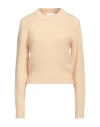 Ami Alexandre Mattiussi Woman Sweater Sand Size M Baby Alpaca Wool, Wool, Polyamide, Elastane In Gray
