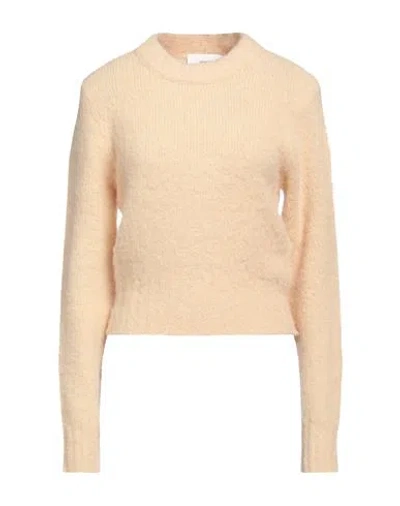 Ami Alexandre Mattiussi Woman Sweater Sand Size Xs Baby Alpaca Wool, Wool, Polyamide, Elastane In Beige