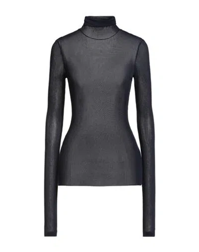 Ami Alexandre Mattiussi Woman T-shirt Midnight Blue Size S Viscose, Polyamide In Black