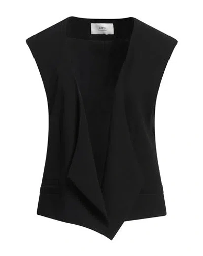 Ami Alexandre Mattiussi Woman Tailored Vest Black Size 8 Virgin Wool