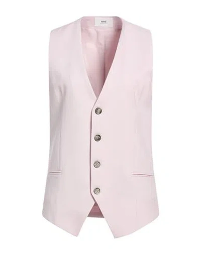 Ami Alexandre Mattiussi Woman Tailored Vest Pink Size Xs Virgin Wool