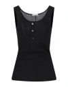 Ami Alexandre Mattiussi Light Rib Jersey Cotton Tank Top In Black