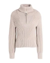 Ami Alexandre Mattiussi Woman Turtleneck Beige Size S Virgin Wool