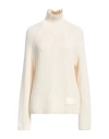 Ami Alexandre Mattiussi Woman Turtleneck Ivory Size Xs Cotton, Wool In White