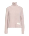 AMI ALEXANDRE MATTIUSSI AMI ALEXANDRE MATTIUSSI WOMAN TURTLENECK LIGHT PINK SIZE S COTTON, WOOL