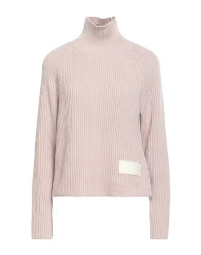 Ami Alexandre Mattiussi Woman Turtleneck Light Pink Size Xs Cotton, Wool