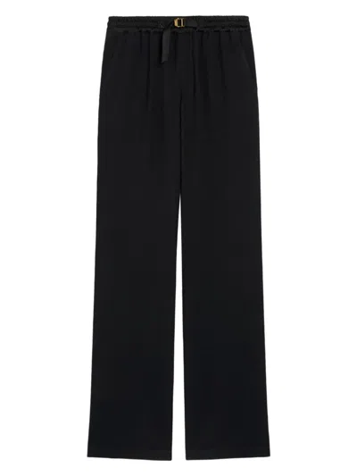 AMI ALEXANDRE MATTIUSSI WOMEN'S ACETATE AND VISCOSE BLEND TROUSERS