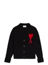 Ami Alexandre Mattiussi Ami Paris Ami De Coeur Black Cardigan Women