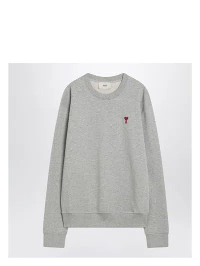 AMI ALEXANDRE MATTIUSSI WOMEN'S AMI DE COEUR GREY SWEATSHIRT
