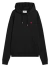 Ami Alexandre Mattiussi Ami Paris Ami De Coeur Navy Blue Hoodie In Black