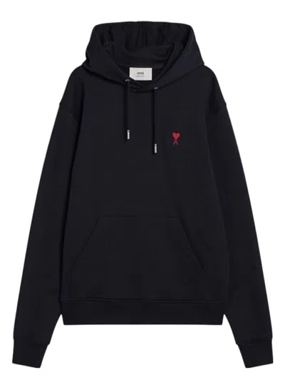 AMI ALEXANDRE MATTIUSSI WOMEN'S AMI DE COEUR NAVY HOODIE